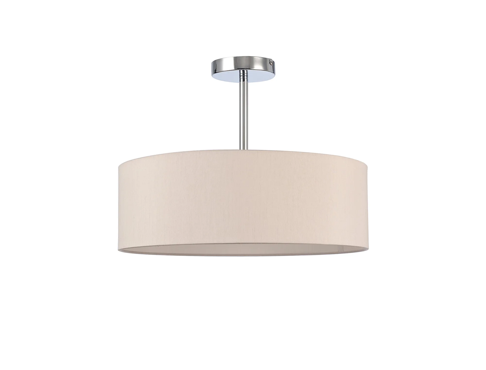 Baymont 45cm Semi Flush 3 Light Polished Chrome, Nude Beige/Moonlight DK0681  Deco Baymont CH NU